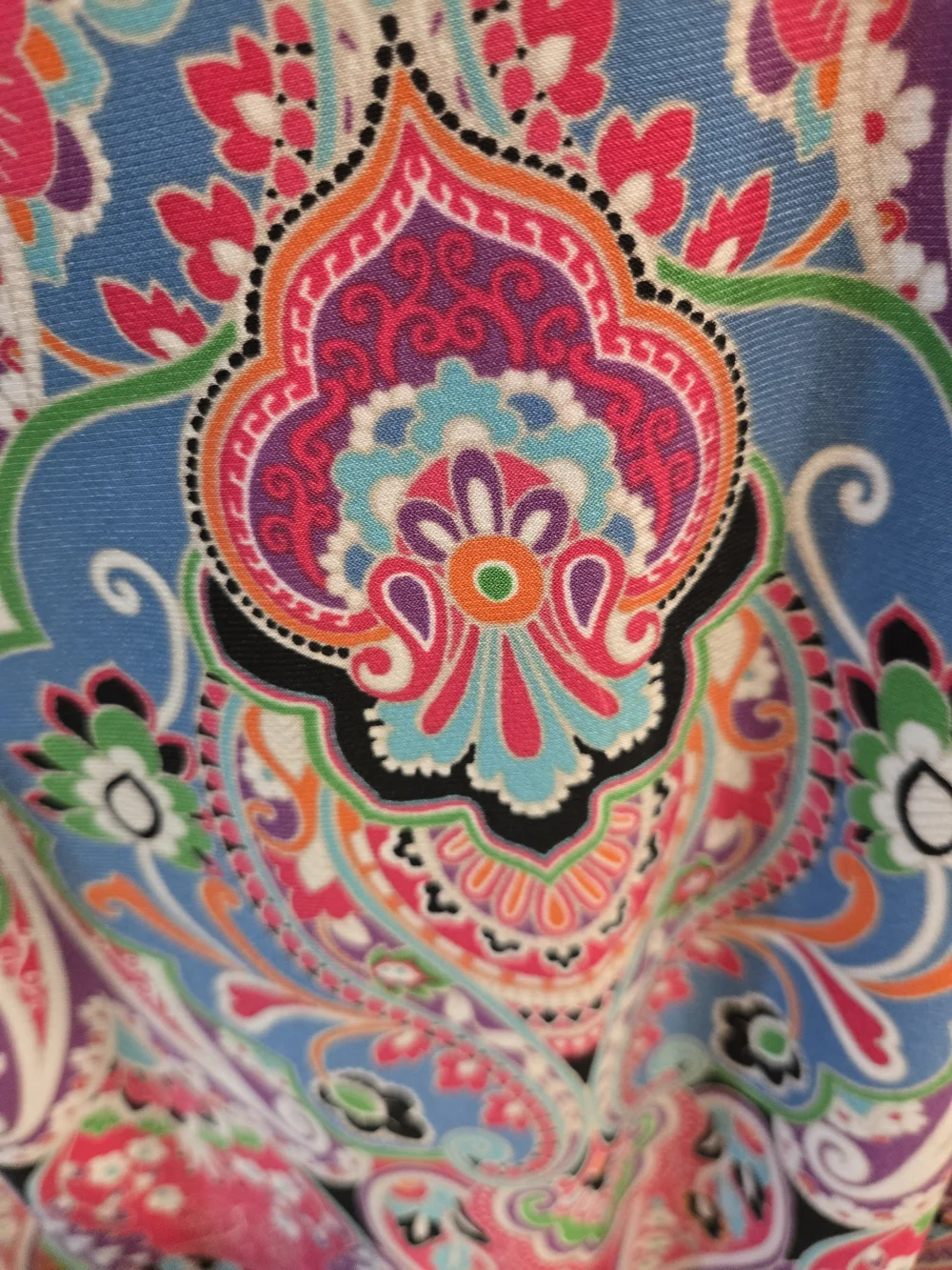 Tommy Hilfiger Vibrant Pink Blue Green Paisley Dress Retro Resort Cruise Chic 6P